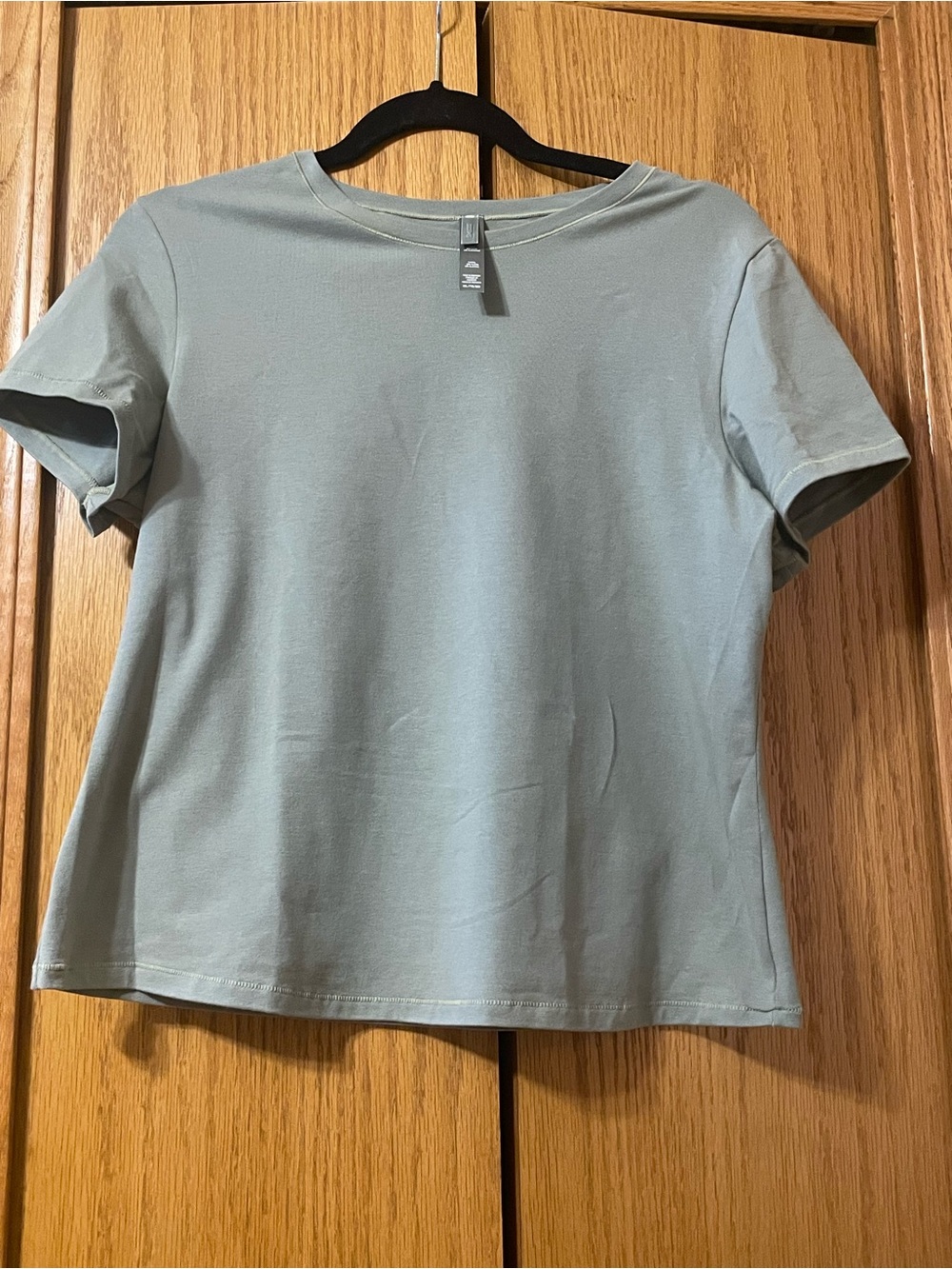 SKIMS Short Sleeve Crew Tee in Sage Green